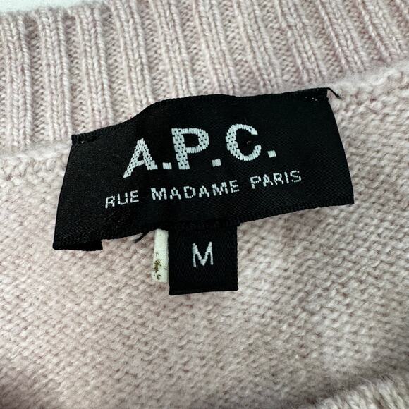 A.P.C. Rue Madame Women's Cardigan Pink Wool Cashmere Merino Blend M Retail 395 - Picture 6 of 8